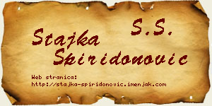 Stajka Spiridonović vizit kartica